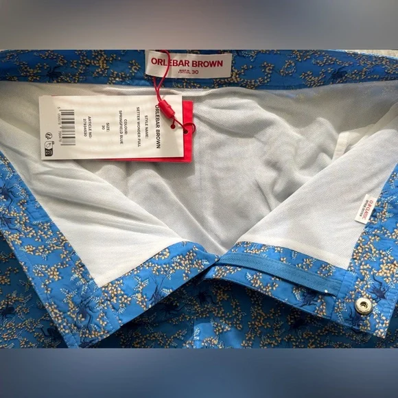 ORLEBAR BROWN WONDER FULL FLORAL SPRINGFIELD BLUE BUGS SWIM TRUNKS SETTER 30